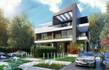 Twin House in midtown sky